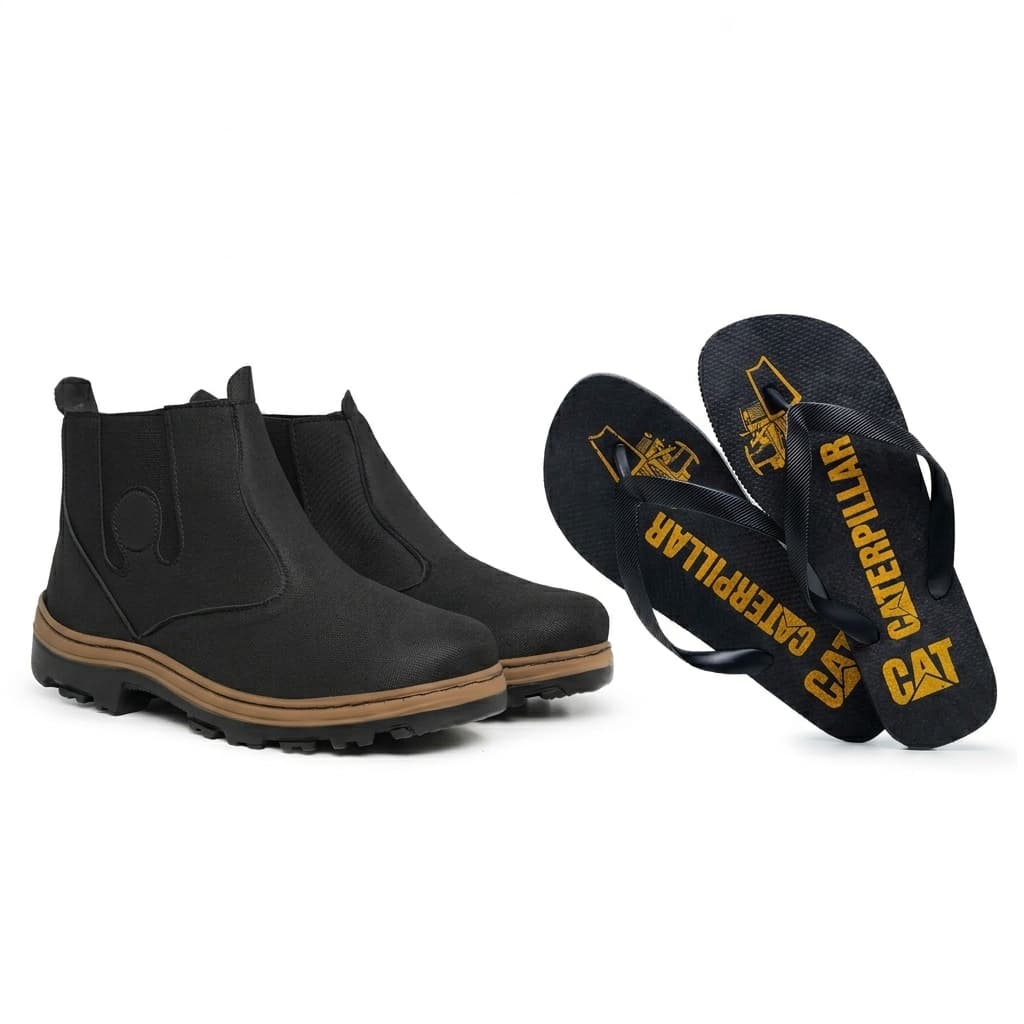 Coturno Masculino Casual Botina Confortável Leve Antiderrapante Promoção + chienelo