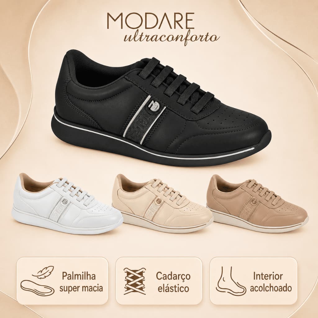 Tenis Modare Ortopedico Ultra Conforto Feminino Casual Macio | Lançamento! | Original Modare!