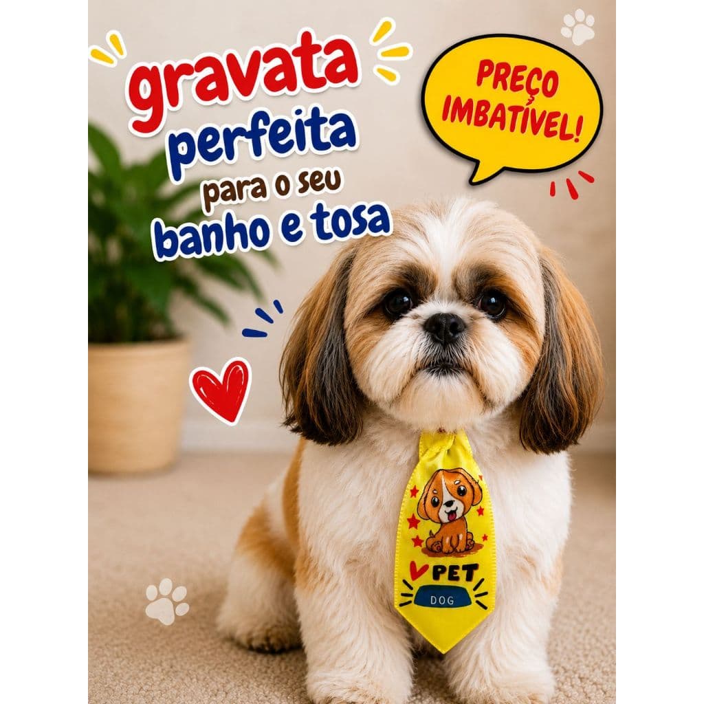 Kit Gravata Pet Estampada Tamanho M 10 20 50 Unidades Banho e Tosa Pet Shop