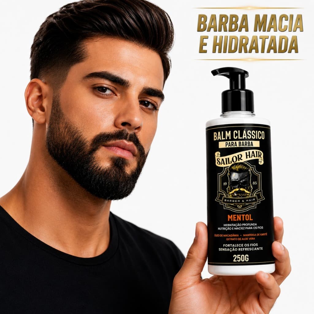 Balm para Barba 250 gr Amacia e Modela Big Barber Anti Frizz Profissional