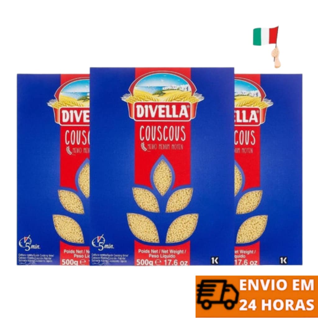 Kit 3 Couscous Italiano Divella Cuscus Marroquino 500gx3