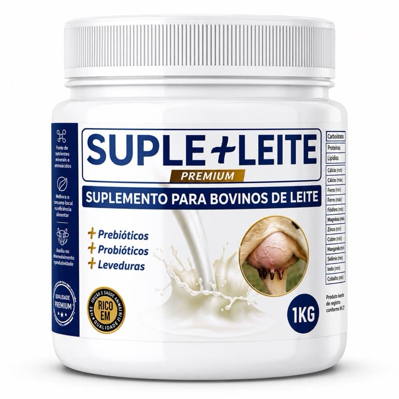 Suplemento Vacas Leiteiras 1kg Aumenta Produção de Leite Qualidade Imunidade Suplemais Leite Premium