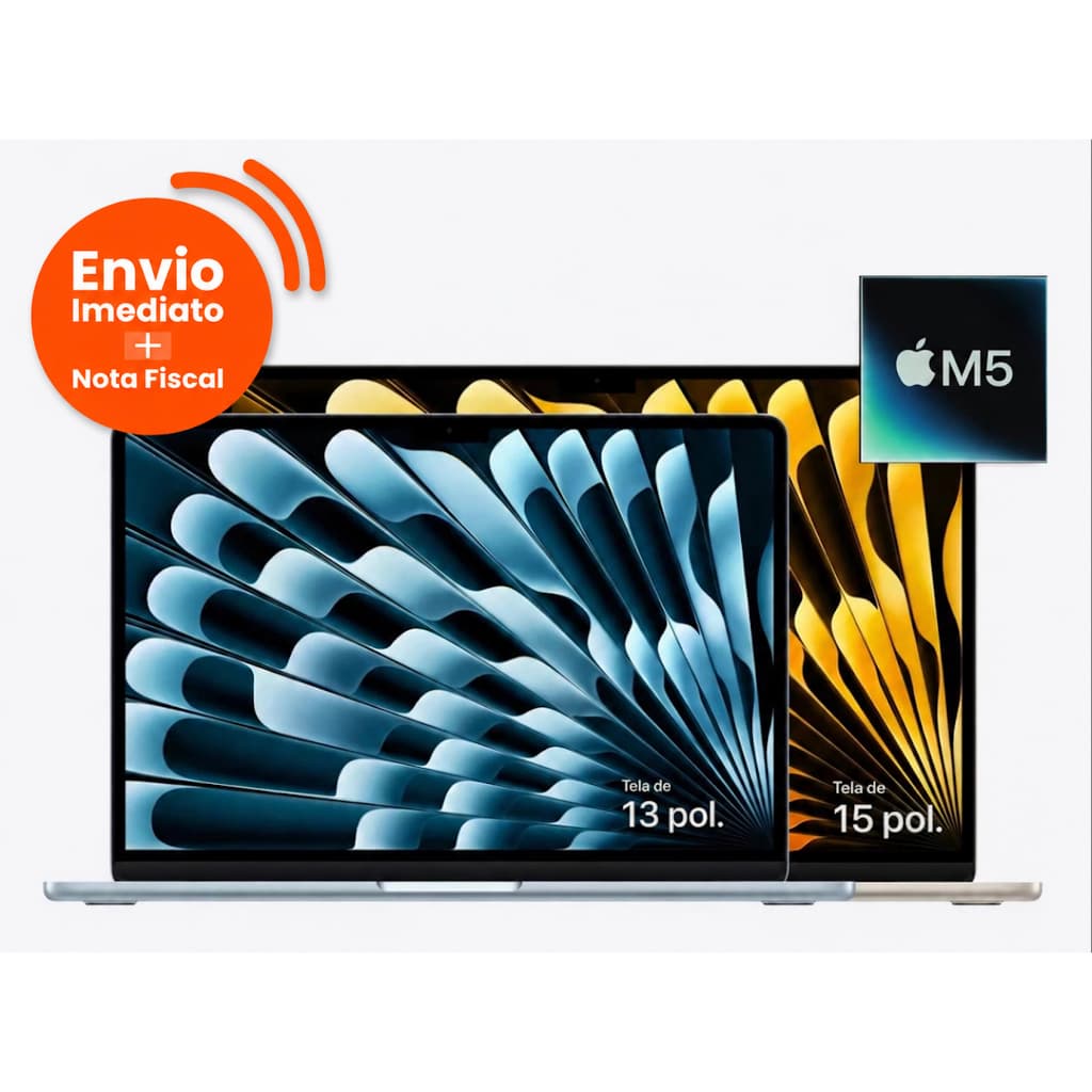 Apple Macbook Air M5 16GB RAM 512GB SSD Tela 13 e 15 Polegadas Novo Original Lacrado e Garantia Apple