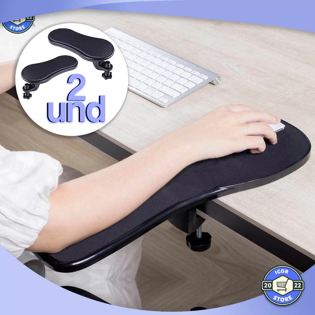 Kit 2 Und Descanso Para Braço Apoio Ergonômico Confortável Com Fixação Mesa Envio Imediato