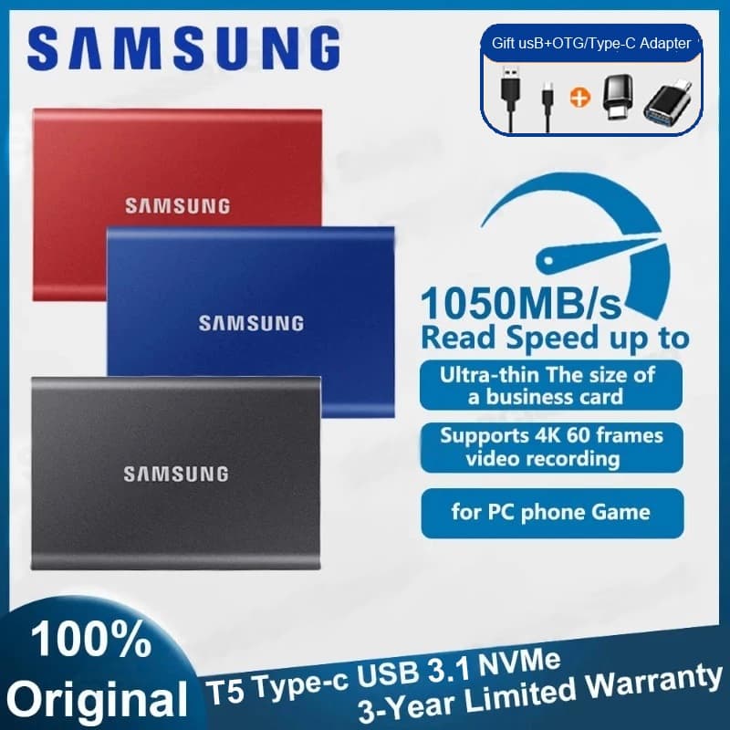 Original SAMSUNG SSD Externo 2TB-16TB De Transferência De Alta Velocidade Portátil HD Externo External Hard Drive