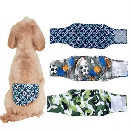 Fralda Para Barriga De Cachorro Masculina , Ecológica Reutilizável E Lavável Animais De Estimação