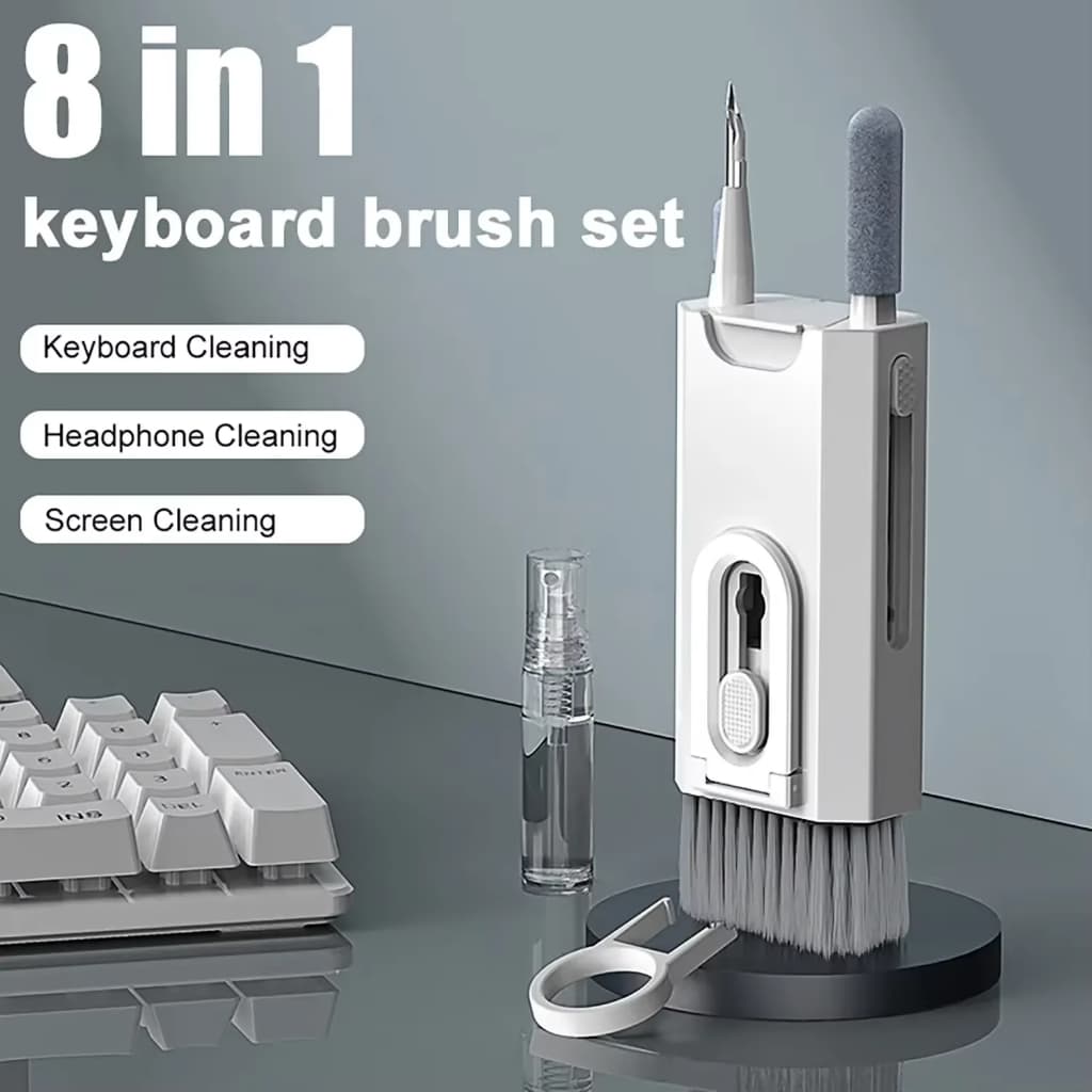 8 Em 1 Kit De Limpeza Teclado Do Computador Escova Fones De Ouvido Caneta Para Fone IPad Ferramentas Telefone Keycap Ext