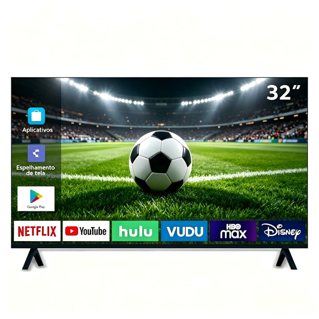 Smart TV 32 24 Pólogadas HD LED Wi-Fi HDMI USB 100/240V Android 14