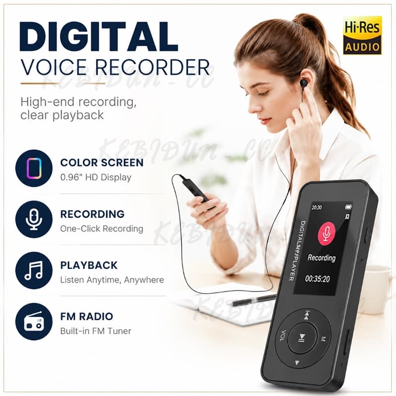 Leitor Portátil Sem Perdas De MP3 Com Display Digital LCD Gravação De Rádio FM HIFI MP3 Player E-books Suporte Bluetooth
