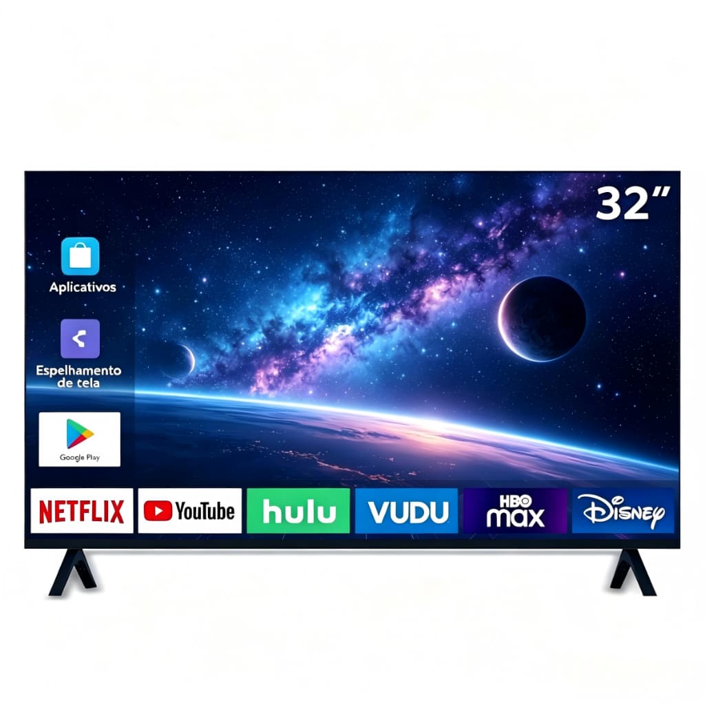 Smart TV 32 " LED HD Wi-Fi HDMI USB 100/240V Android 14