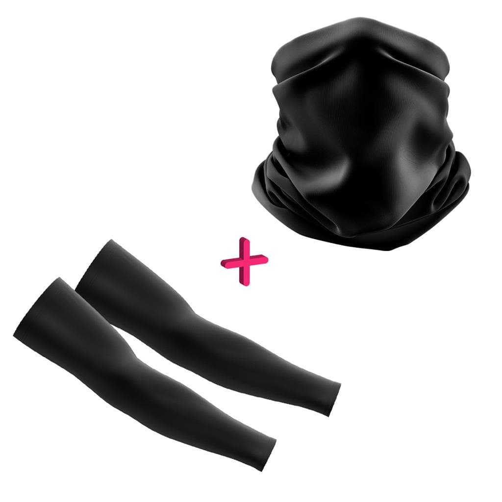 Kit de inverno ciclismo Manguito + Bandana com protecao UV+50 motoqueiro running