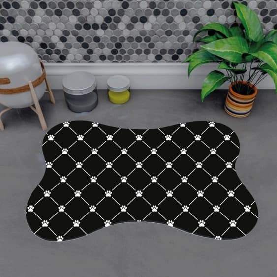 Tapete Pet Patinha Para Comedouro Osso 46x30