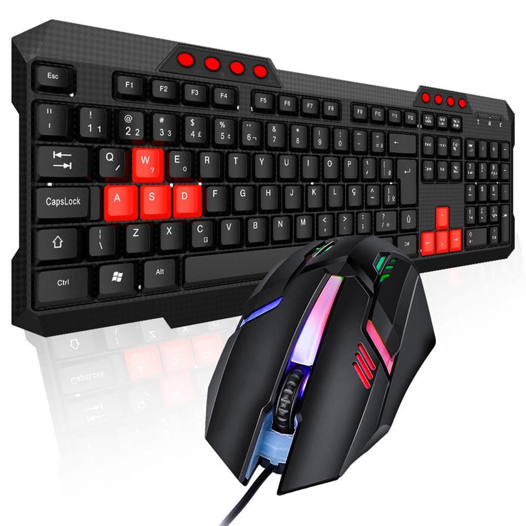Kit Teclado E Mouse Gamer Com Fio Multimidia Mouse 1200 Dpi