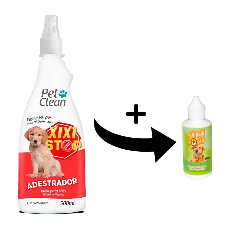 Kit Educador P/ Cães Pet Clean Xixi Stop + Xixi Aqui