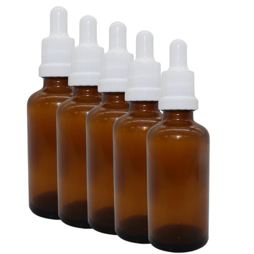 Frascos Conta Gotas 30ml Vidro Âmbar (50 Unidades) Tampa Com Lacre Preta