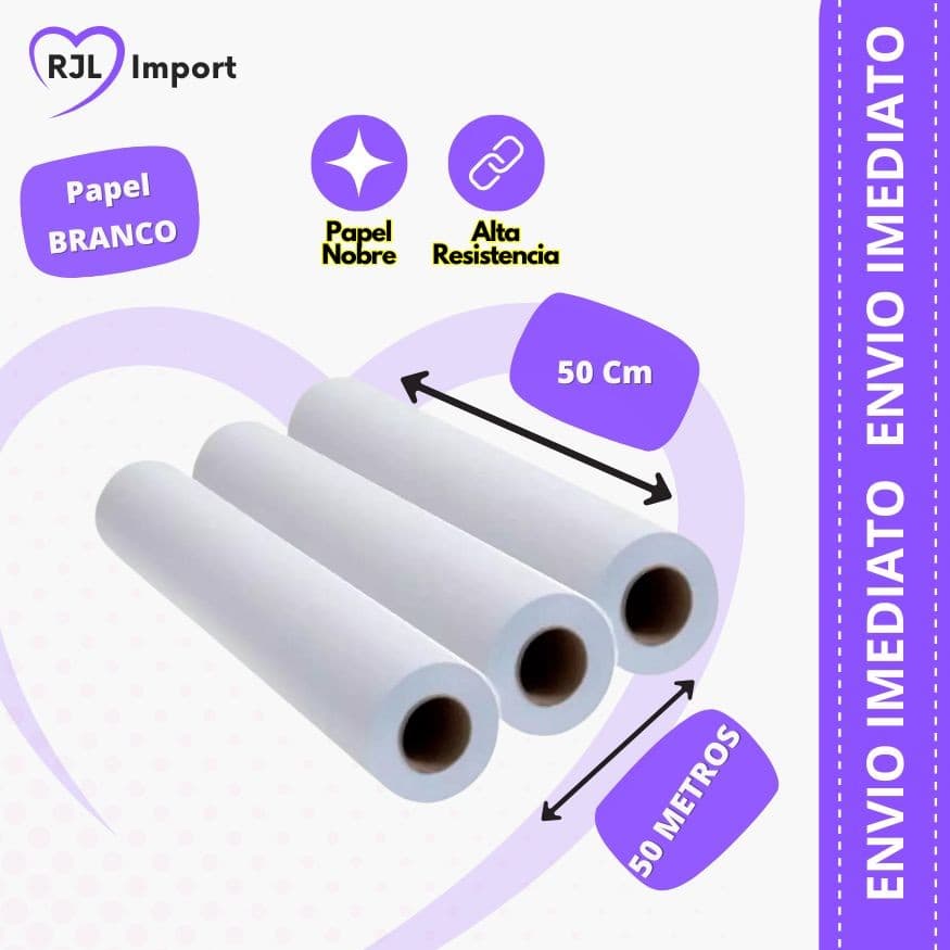 Papel Hospitalar para Maca - Lençol Descartável Branco 50x50m
