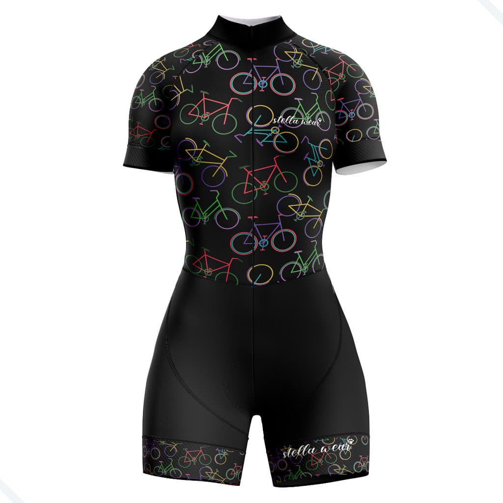 Macaquinho Bike Feminino MTB Speed com Gel Roupa Ciclismo Confortável UV Dry Fit Bikes Coloridas