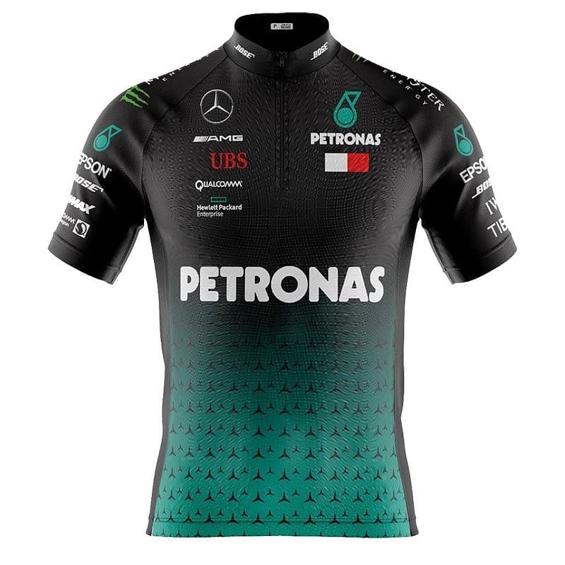 Camiseta Ciclismo Masculina Dryfit Proteção UV Bike MTB Speed Petronas Preta