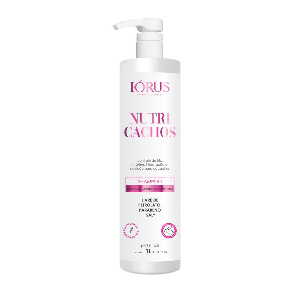 Shampoo Nutri Cachos 1L Iórus | Definição Natural e Nutrição Profunda Aloe Vera e Colágeno