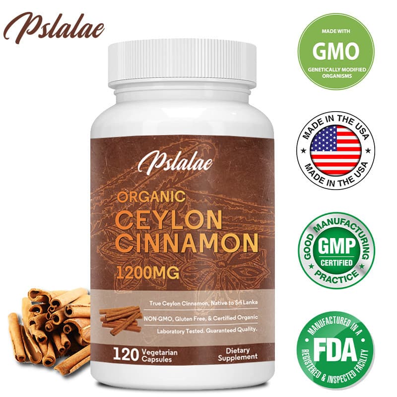Canela Do Ceilão Orgânico 1200 mg , Real , Nativa Ao Sri Lanka , Não-GMO , Sem Glúten
