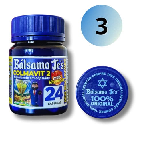 3 Potes Bálsamo Jé's Colmavit Premium Original Americana 24 Cápsulas 100% Natural