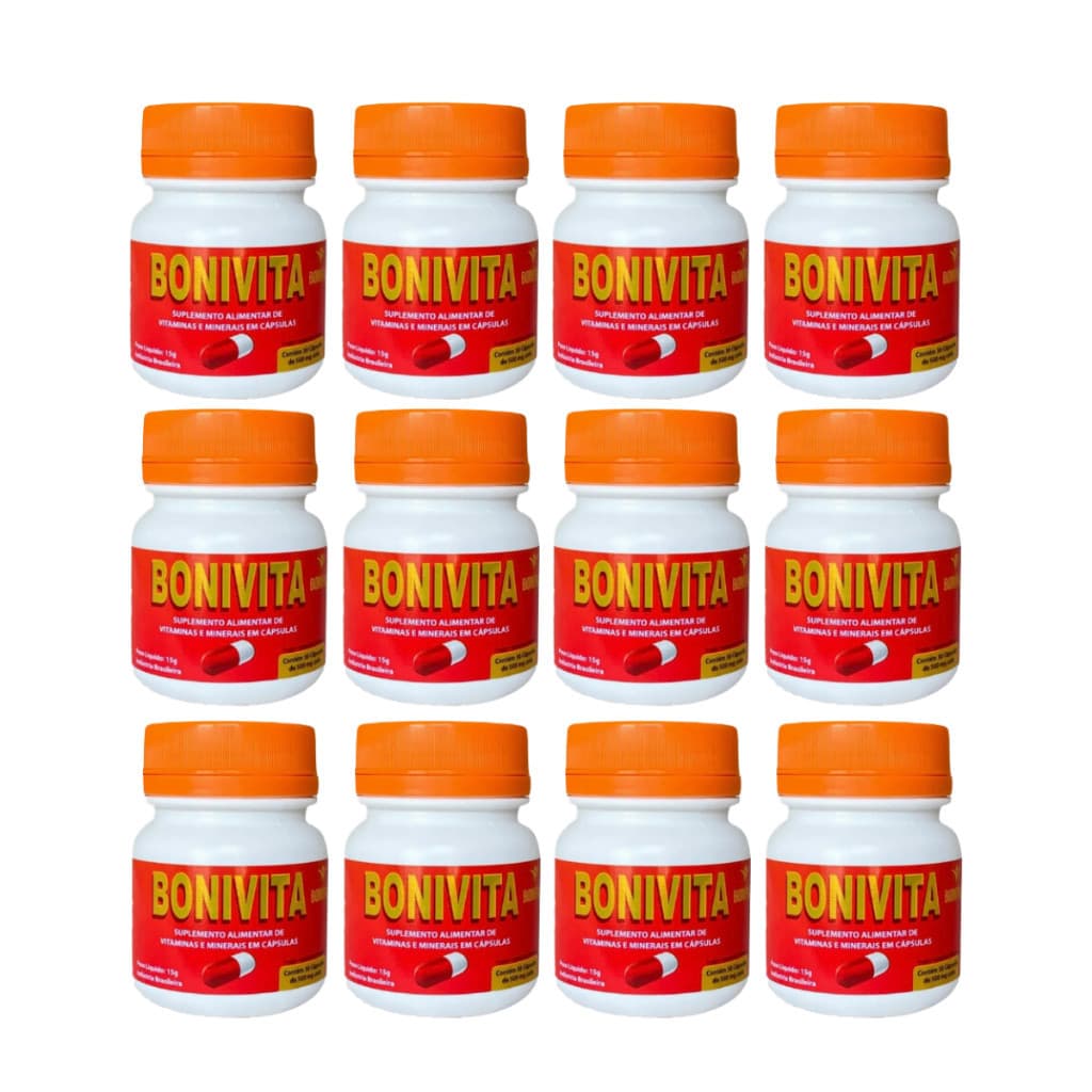 12 Frascos Bonivita Suplemento Alimentar Natural e Funcional - 30 Caps - 100% Natural