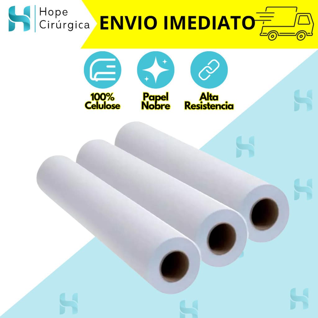 Lençol Descartável Branco Luxo 100% Celulose - Tamanho 70x50M