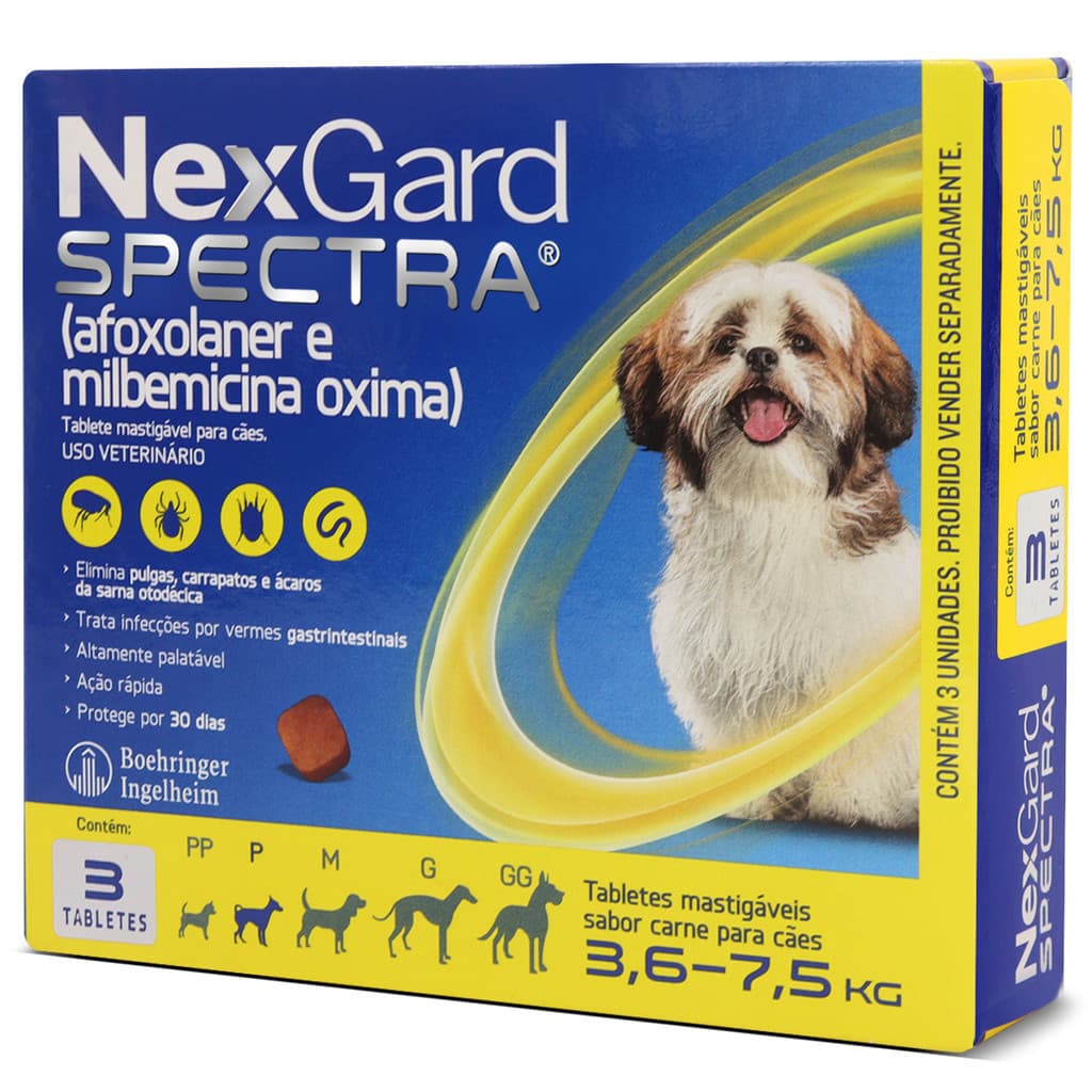 Nexgard Spectra Para Caes De 3,6 A 7,5kg 3 comprimidos