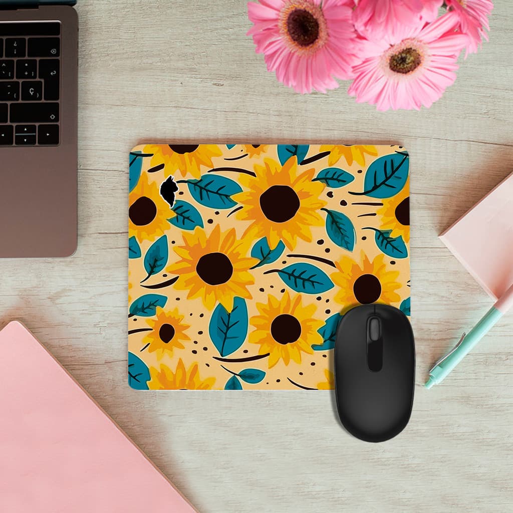 Mouse Pad Retangular 28x20 Girassóis Amarelo