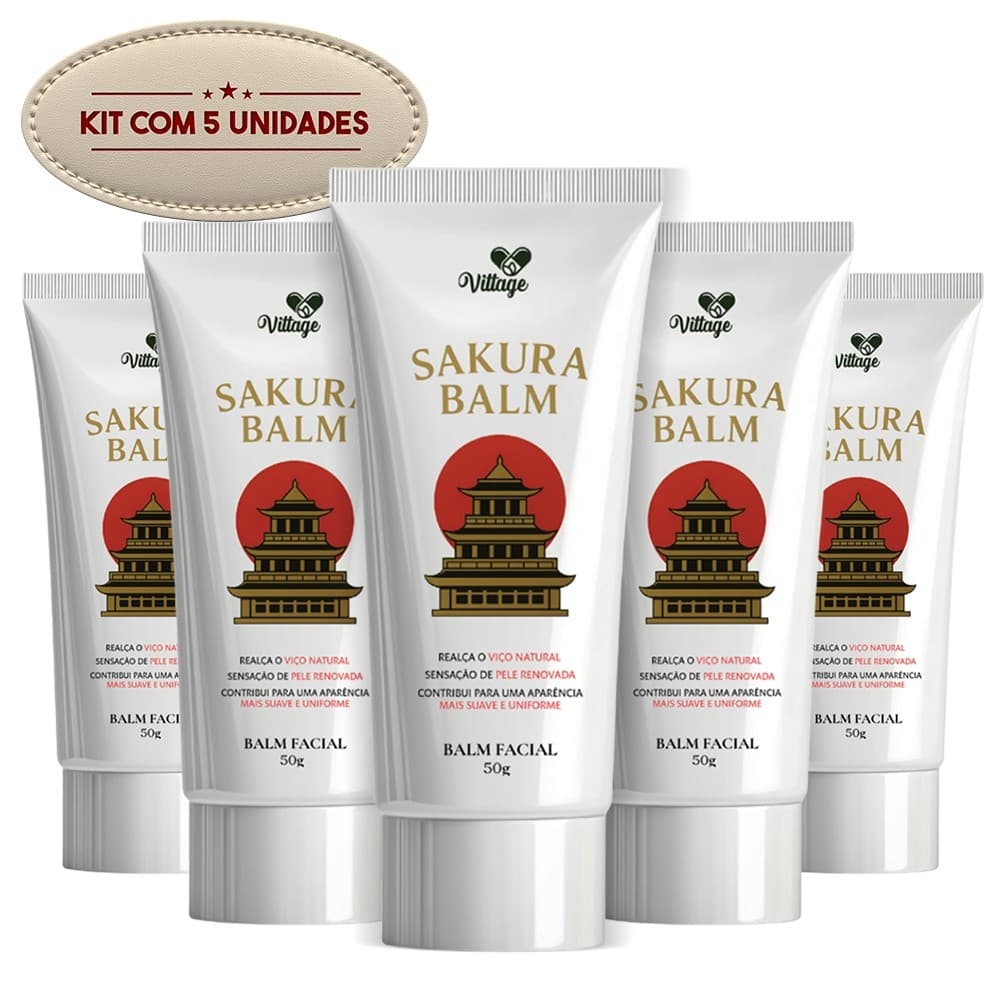 Combo 5x Balm Facial Sakura Balm – Vittage | Pele Suave, Lisa e Hidratada