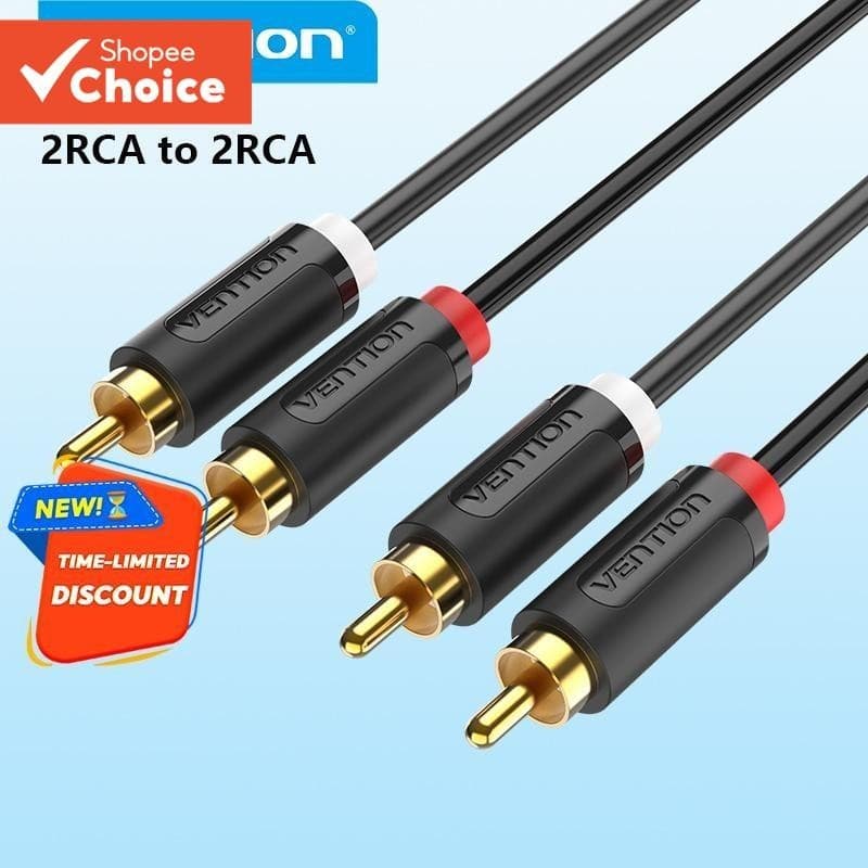 Vention 2 Rca Para Cabo De Áudio Estéreo Banhado A Ouro Amplificador De Tv Dvd Cd Soundbox