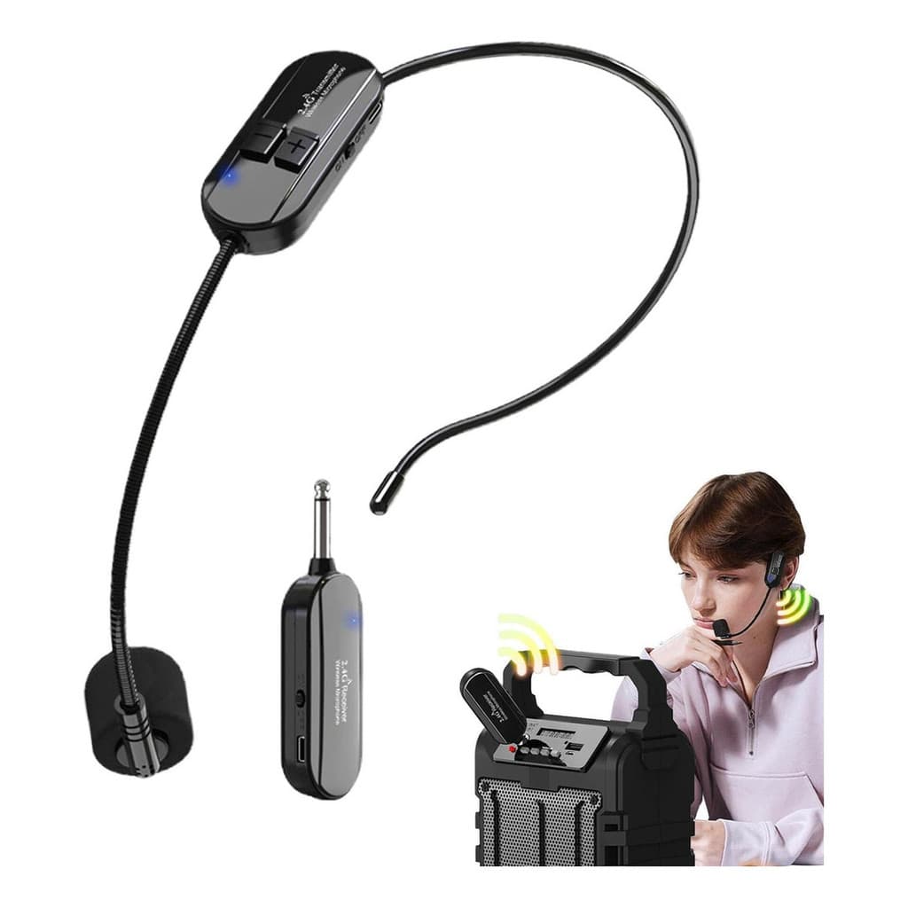 Montagem Na Cabeça Do Microfone Sem Fio Portátil Bluetooth 5.0 2.4G