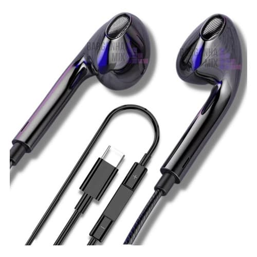 Fone de Ouvido Tipo-C com Microfone Embutido Intra-Auricular Leve Ergonômico Controle de Volume