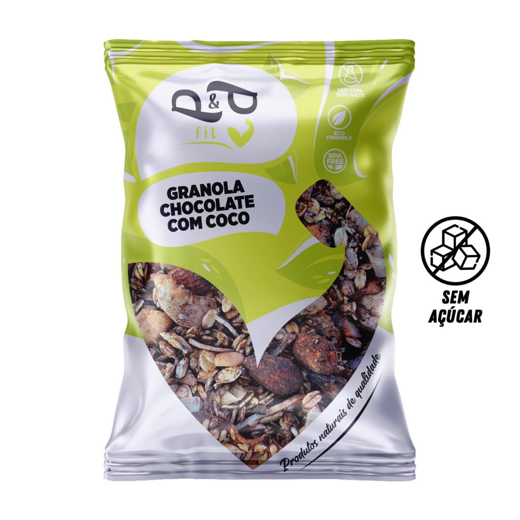 Granola Gourmet P&P Chocolate com Coco 250g Sem Açúcar - P&P