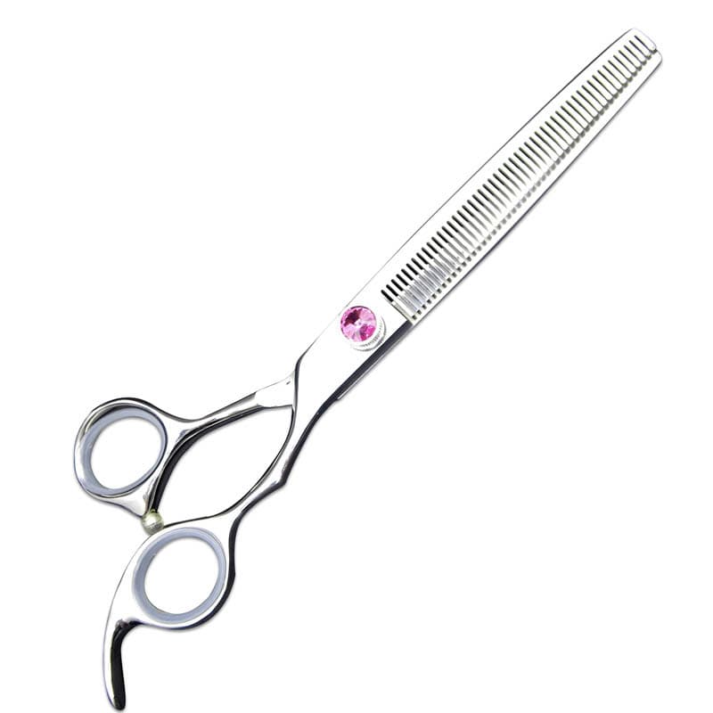 Tesoura Profissional Jaguar Fio Navalha 7 Pol. Ergo Slice Cinza Aço Inox Cabelo Barbeiro Premium