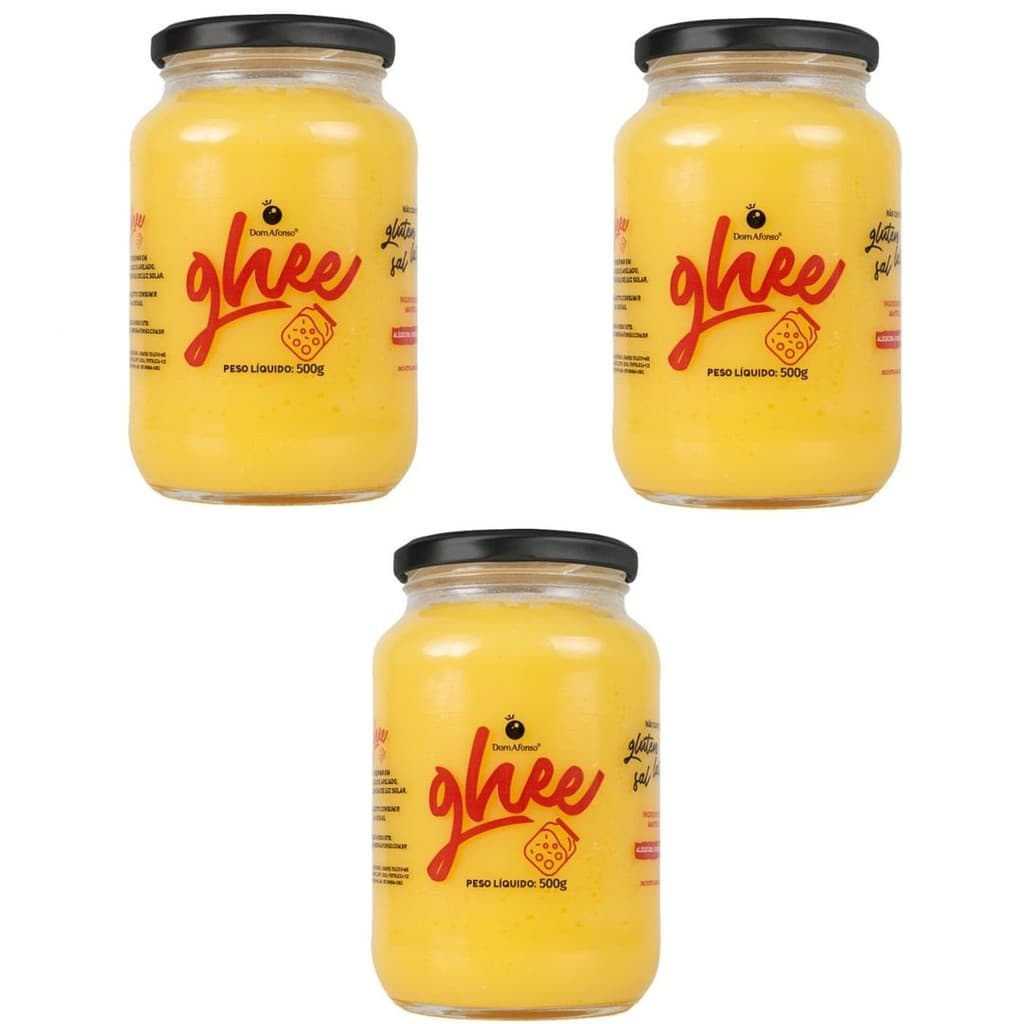 Kit 3 Manteiga Ghee 500g Dom Afonso Tradicional Sem Glúten Sem Lactose