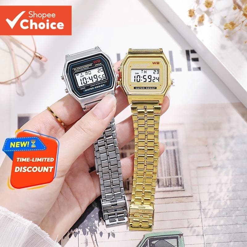 Retro LED L uminous Relógio digital Para Mulheres Sporty Fashion Women Gold Silver Options