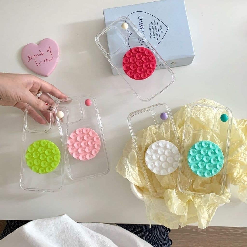 Ventosas de Silicone Dupla Face  Suporte Universal de Celular Antiderrapantes