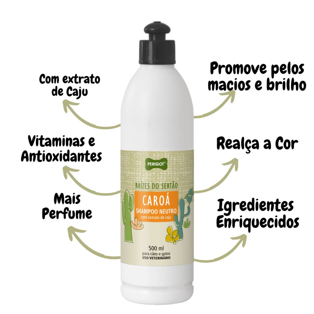 Shampoo Neutro Caroa Realçador de Cor Perigot 500ml