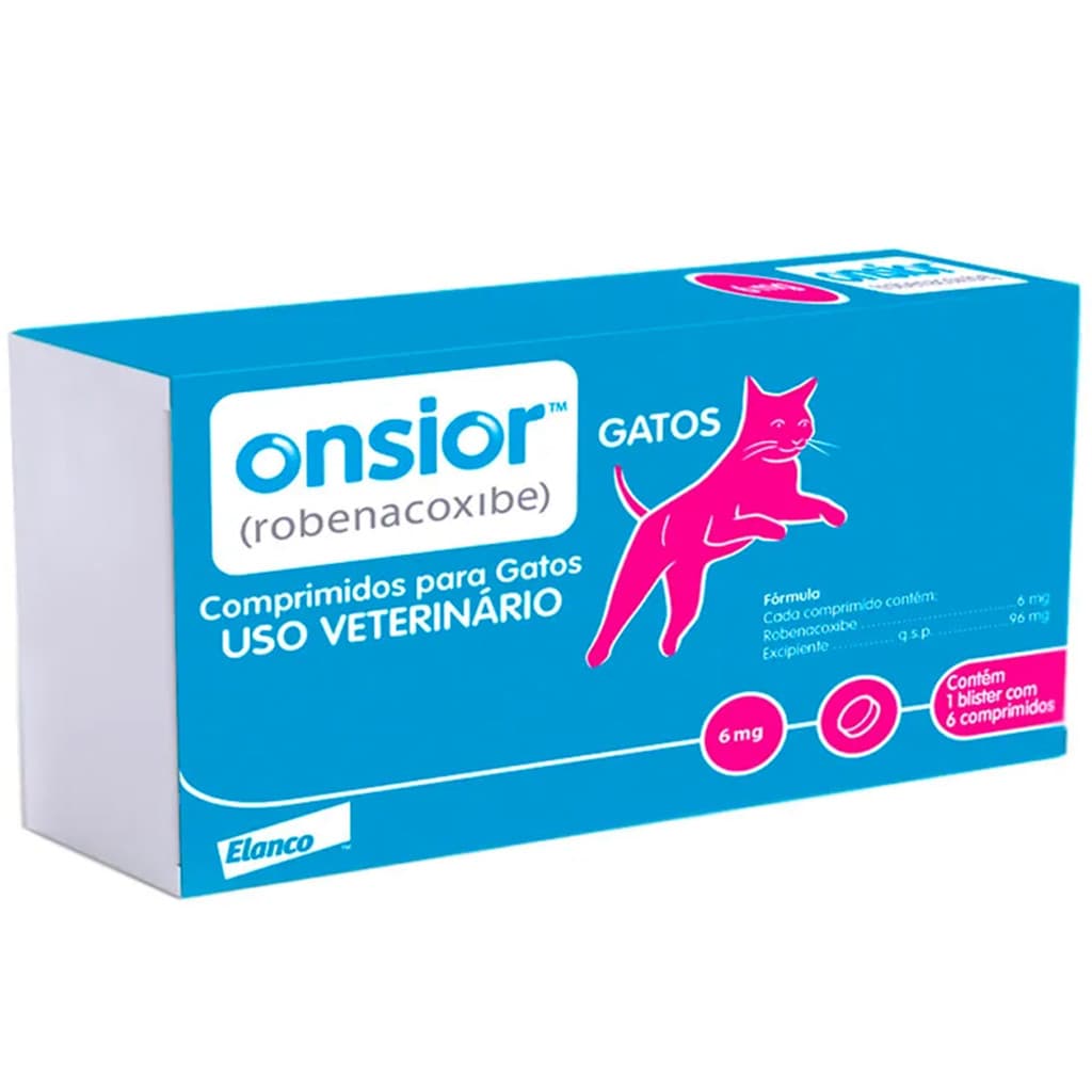 Onsior 6 mg para Gatos acima de 2,5 kg com 6 comprimidos - Elanco