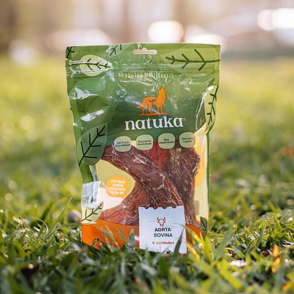 Aorta Bovina Mordedor Natural para Cães 4 unid - Natuka