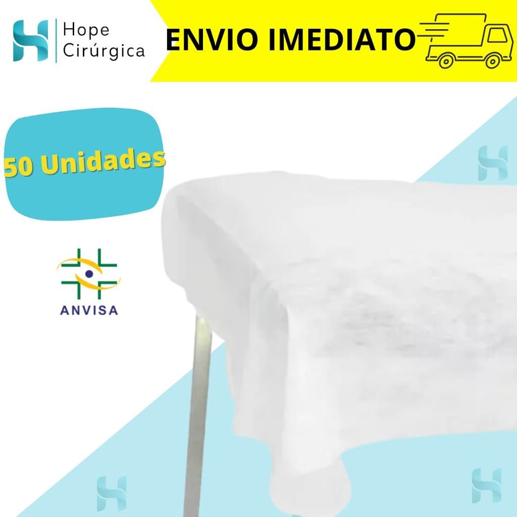 KIT Lençóis Descartável TNT Branco Maca 2,00x0,90 S/ Elástico PREMIUM
