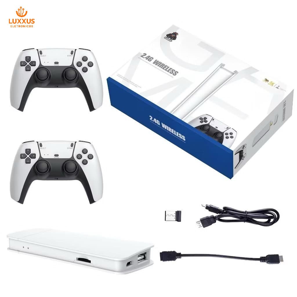 GameStick Retrô M15 PLUS 4K Lançamento 64GB 20 mil Jogos Retrô Clássicos 2 Controles Sem Fio anjgg
