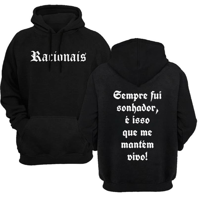 Blusa de Frio Moletom Masculino Adulto Racionais Flanelado Agasalho Com Bolsos RAP