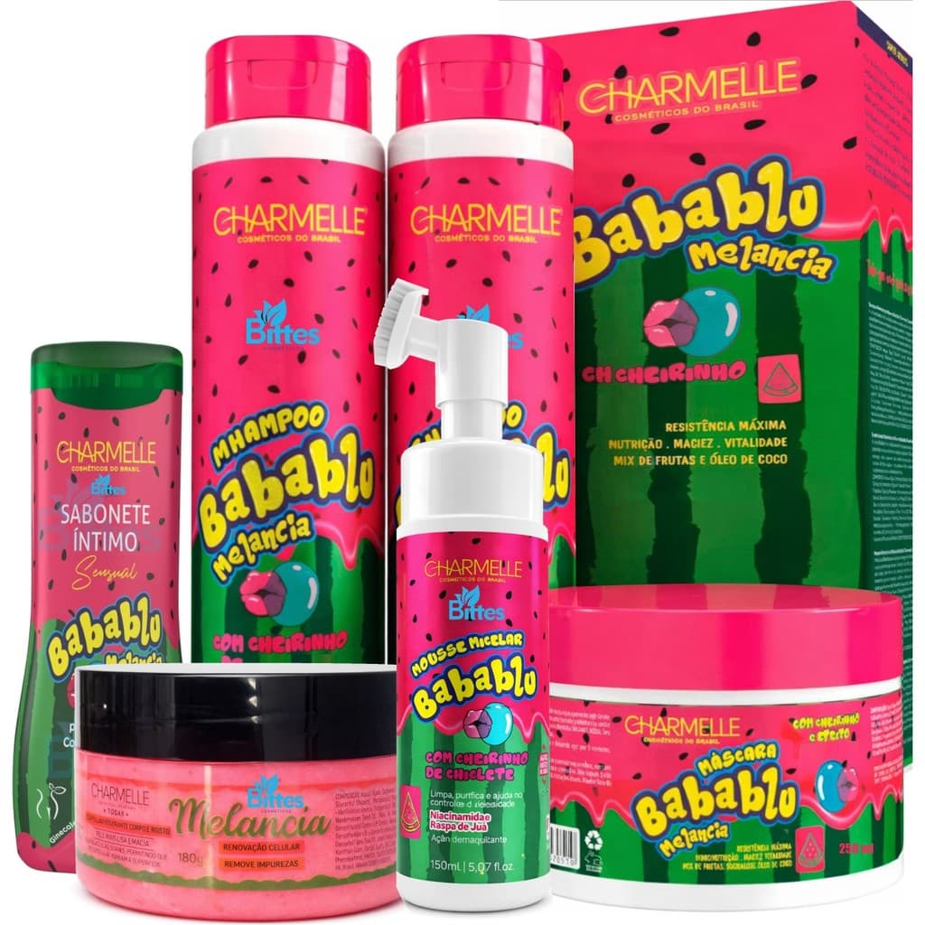 Kit Babablu Melancia Charmelle 6 Itens FIOS CAPILAR