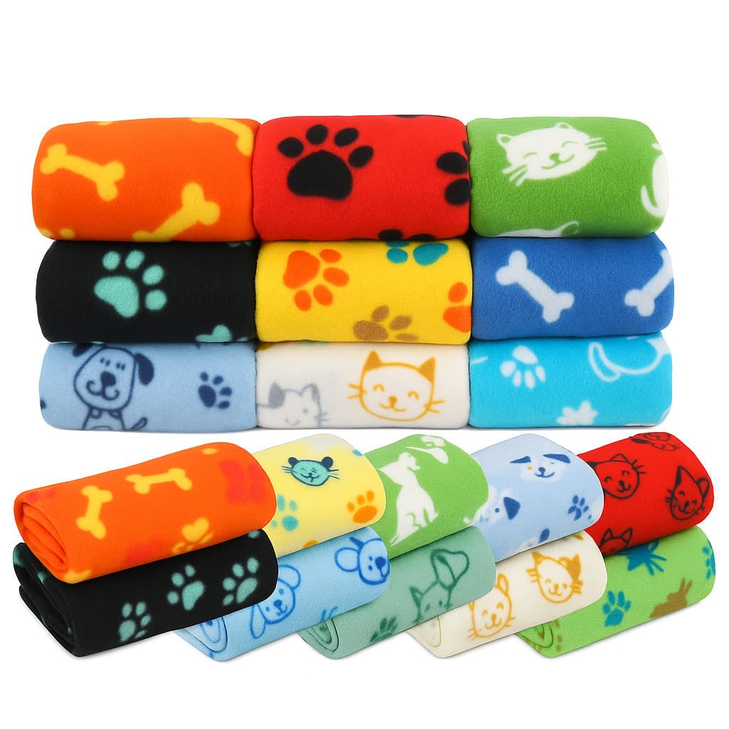 Kit 3 Mantas Mantinha Pet Cobertor Coberta Soft Estampado/Macia/Quente/Antiácaro/Cachorro/Gato