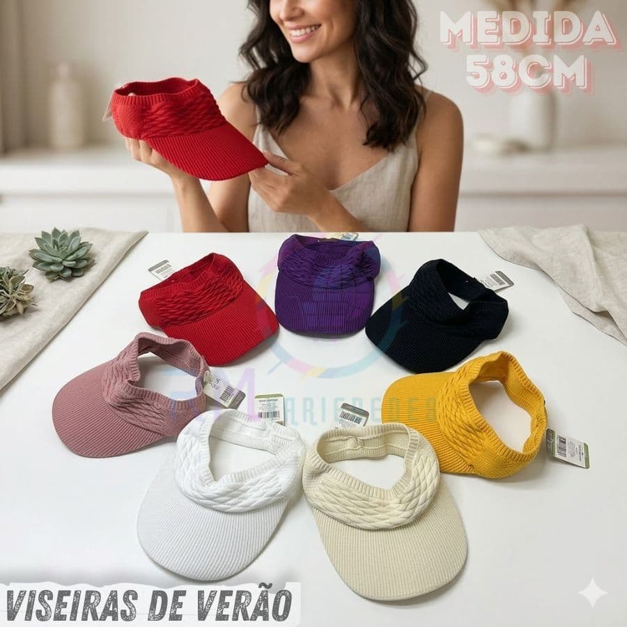 Chapéu boné Viseira Feminina Esportiva Aba Longa Respirável Ajustável para Praia e Caminhada
