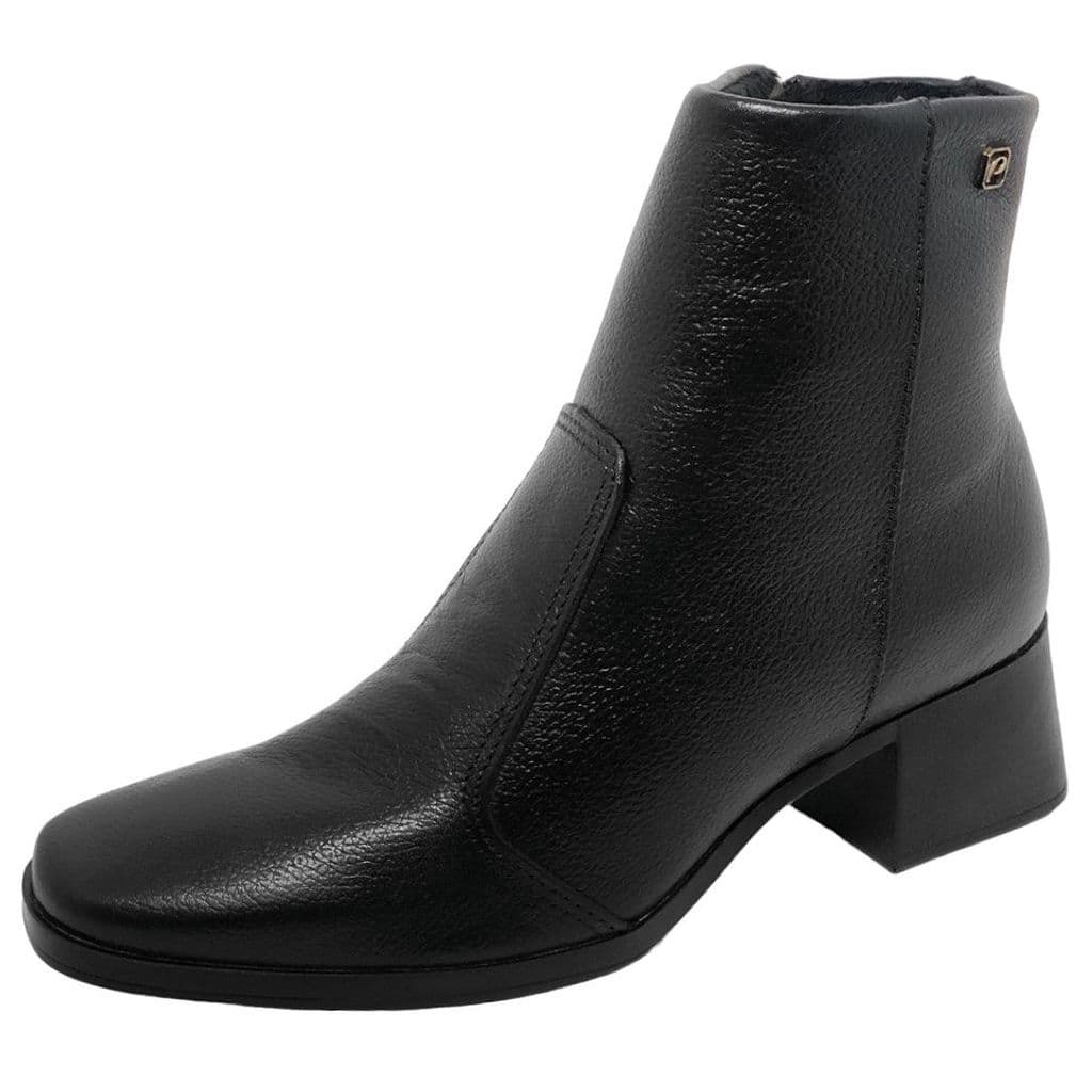 Bota Feminina Conforto Couro Soft Touch Salto Médio Pegada