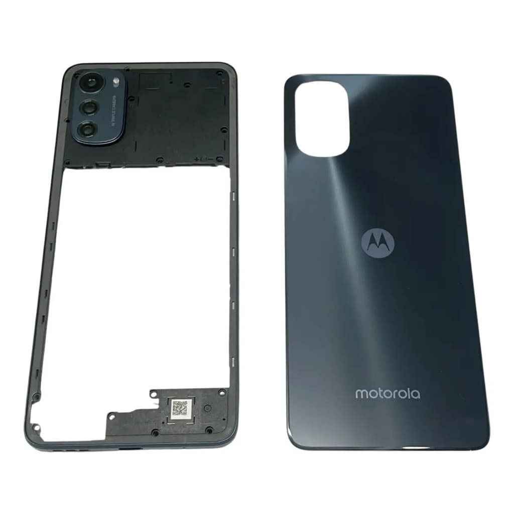 Carcaça Lateral + Tampa Traseira Para Motorola E32 Cinza
