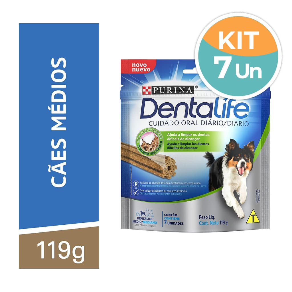 Dentalife Cães Raças Médios Purina Caixa com 7un 119g